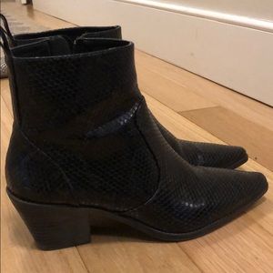 Zara faux croc pointy toe booties size 39